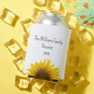 Summer Barbecue Boho Sunflower Family Reunion  Can Cooler