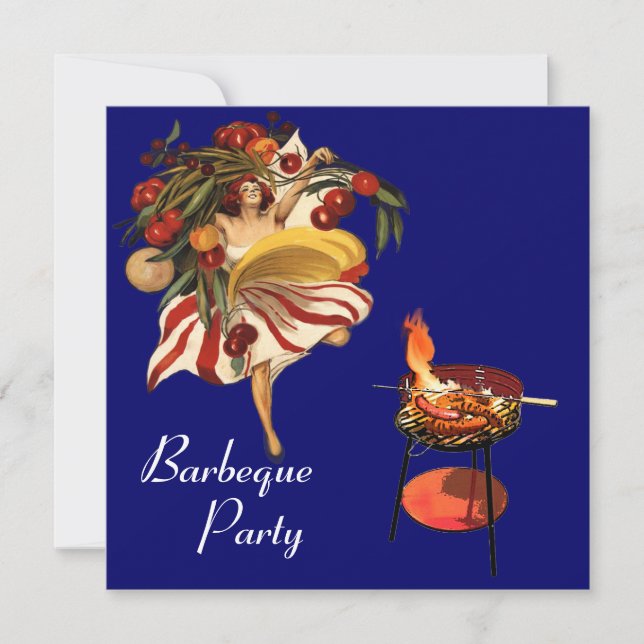 SUMMER BARBEQUE PARTY DANCE , ITALIAN KITCHEN INVITATION (Front)