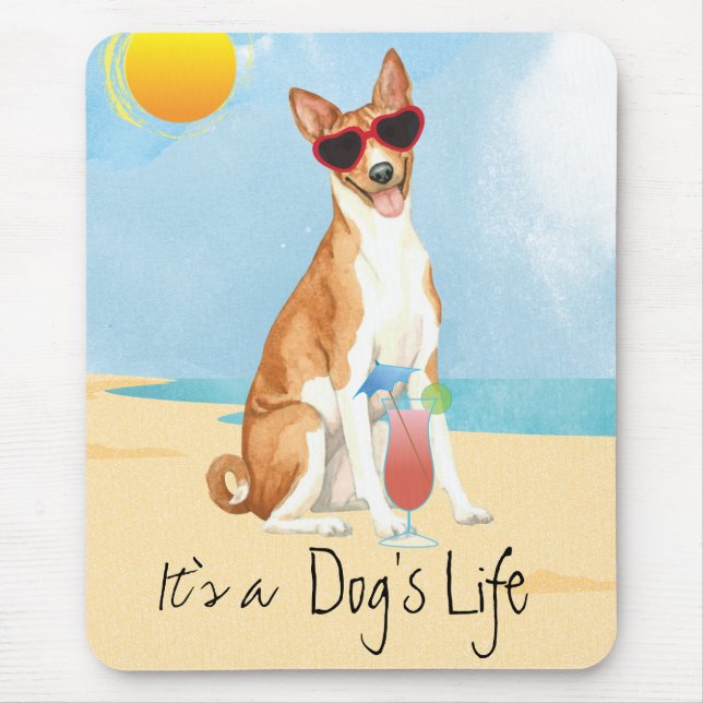 Summer Basenji Mouse Pad (Front)