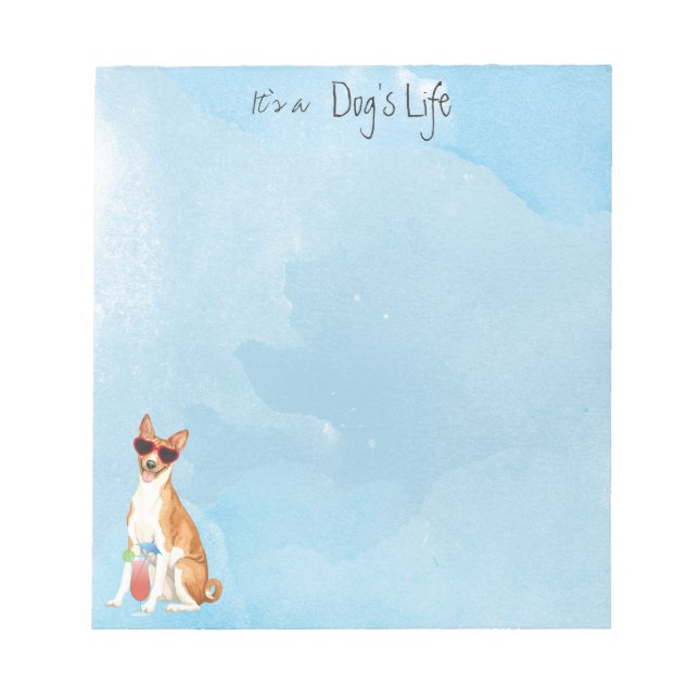 Summer Basenji Notepad (Front)