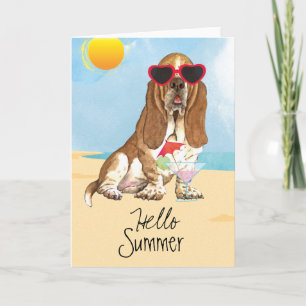 Summer Basset Hound Card