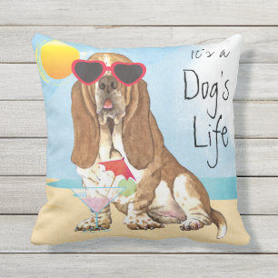 Summer Basset Hound Cushion