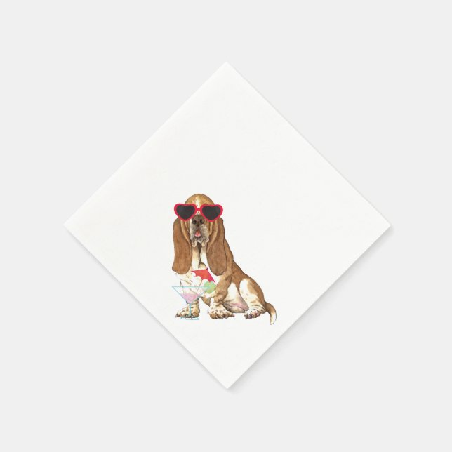Summer Basset Hound Napkin (Corner)