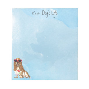 Summer Basset Hound Notepad