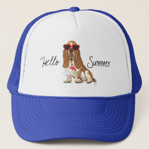 Summer Basset Hound Trucker Hat