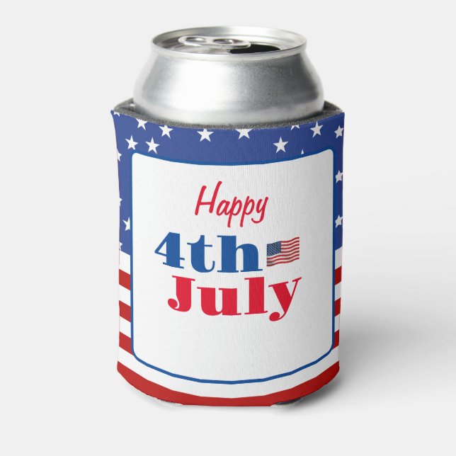 Summer BBQ Family Reunion 4th of July Custom  Can Cooler (Can Back)