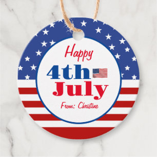 Summer BBQ Family Reunion 4th of July Custom  Favour Tags