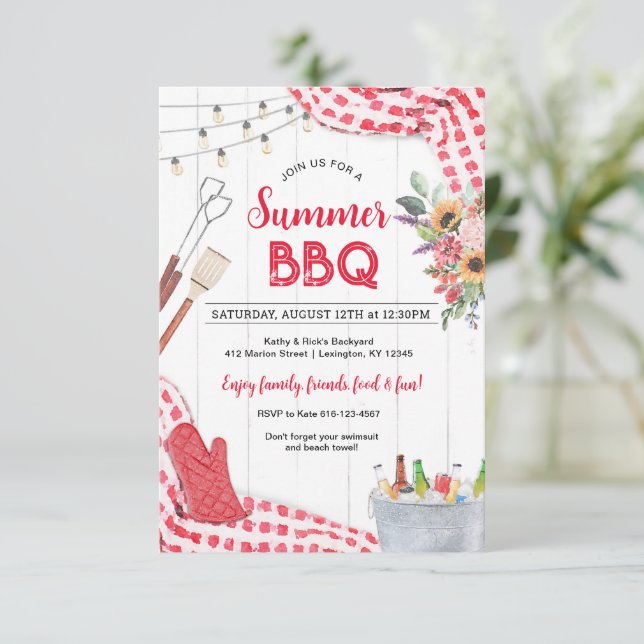 Summer BBQ Invitation (Standing Front)