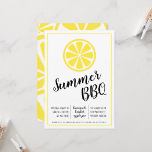 Summer BBQ Lemon Outdoor Barbecue Party Invitation