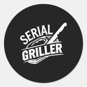 Summer Bbq Party Ckyard Grilling Funny Steak Lover Classic Round Sticker