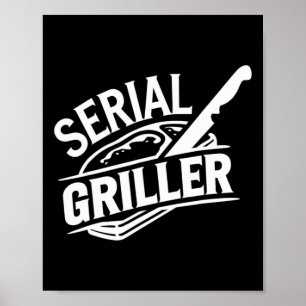 Summer Bbq Party Ckyard Grilling Funny Steak Lover Poster