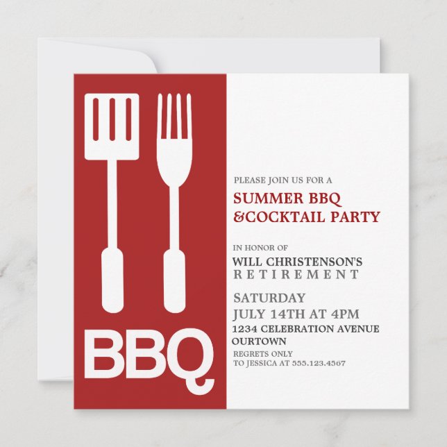 Summer BBQ Party Invitations (Front)