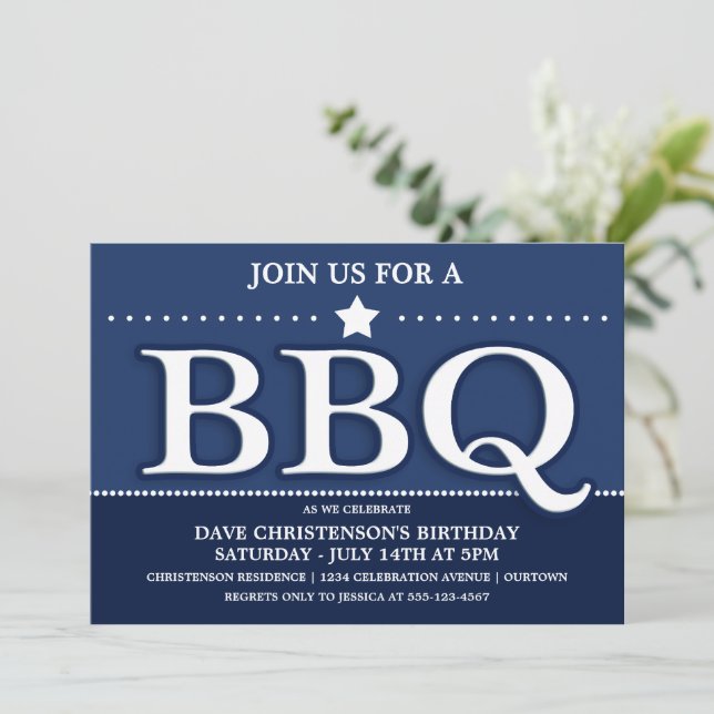 Summer BBQ Party Invitations (Standing Front)