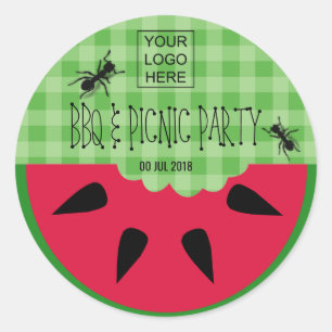 Summer BBQ Picnic Corporate Party Customisable Classic Round Sticker