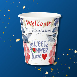 Summer BBQ Picnic Personalised Paper Cups