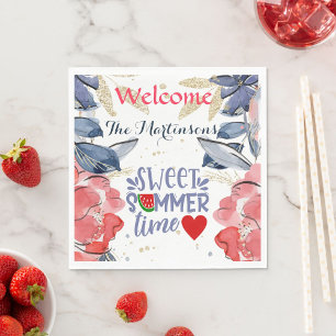 Summer BBQ Picnic Personalised Paper Napkin