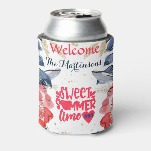 Summer BBQ Picnic Personalised  Square   Can Cooler