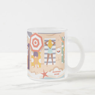 Summer Beach 2025 Frosted Glass Coffee Mug