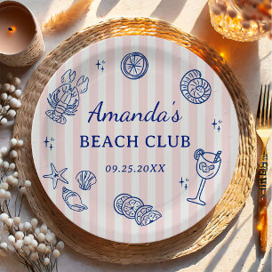 Summer Beach Adult Birthday Party Paper Plate