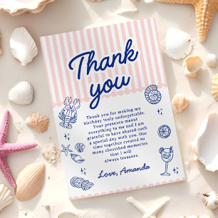 Summer Beach Adult Birthday Party Thank You Card