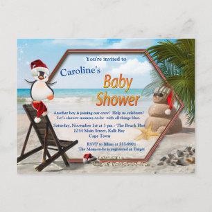Summer Beach Baby Shower Invitation Postcard