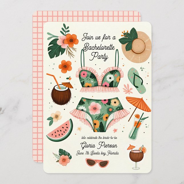 Summer Beach Bachelorette Party  Invitation (Creator Uploaded)