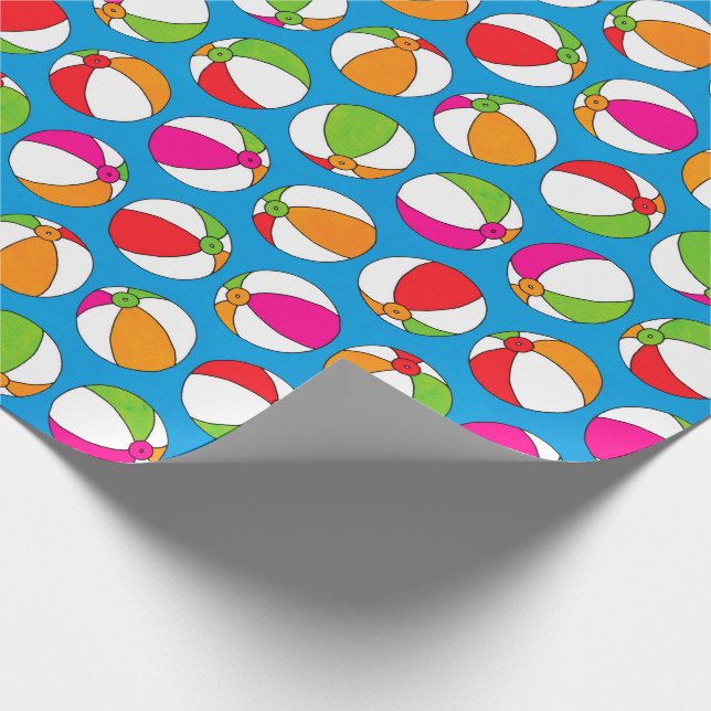 Summer Beach Balls Wrapping Paper (Corner)