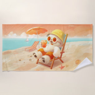 Summer Beach Bear Beach Towel