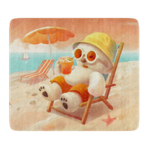 Summer Beach Bear Cutting Board