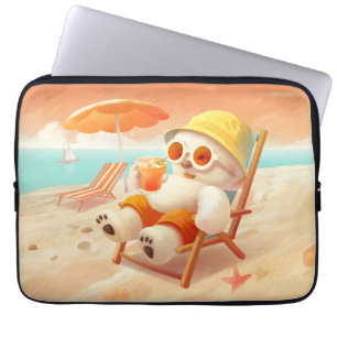 Summer Beach Bear Laptop Sleeve