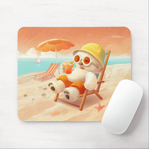 Summer Beach Bear Mouse Mat