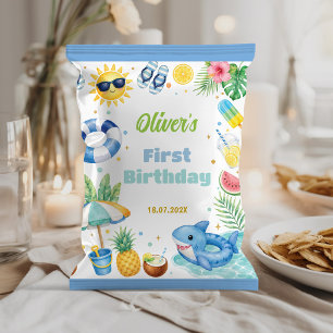Summer Beach Birthday Party Chip Bag Wrapper