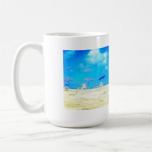 Summer Beach Blue White Coffee Mug