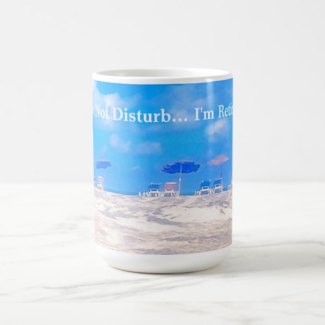 Summer Beach Blue White Retirement Gift  Coffee Mug (Center)