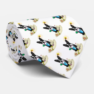 Summer Beach Boston Terrier (black) - Cute Dog Tie