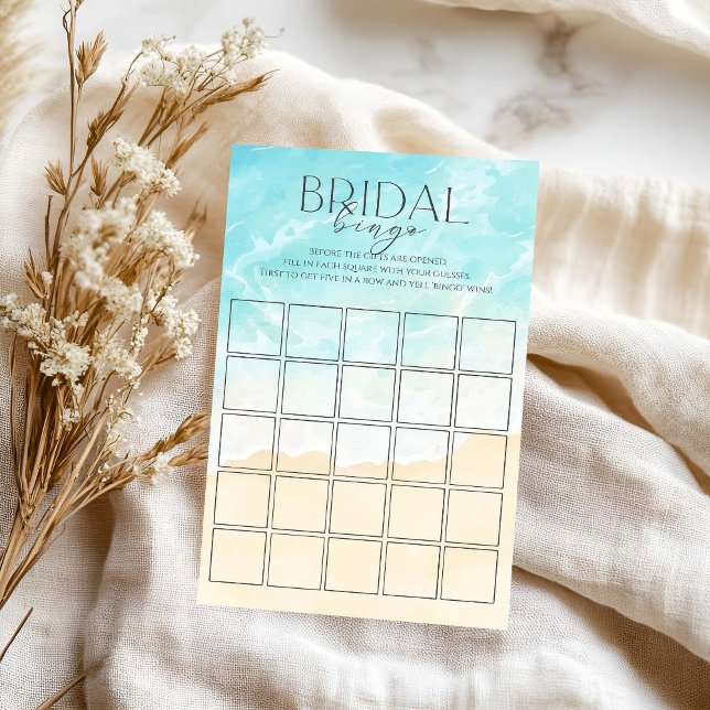Summer Beach Bridal Shower Bridal Bingo (Creator Uploaded)