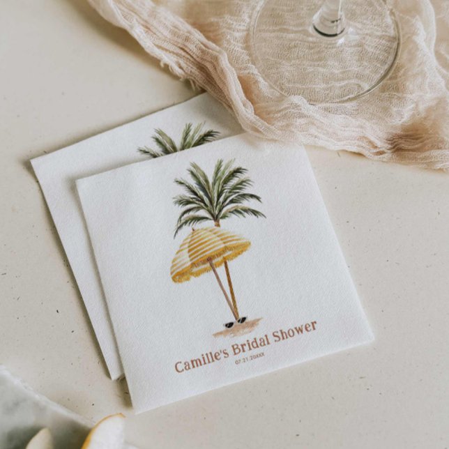 Summer Beach Bridal Shower Napkin (Summer Beach Bridal Shower Napkins)