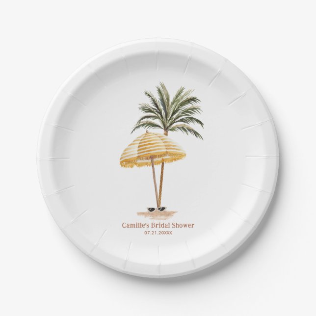 Summer Beach Bridal Shower Paper Plate (Front)