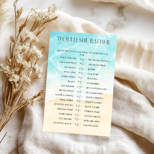 Summer Beach Bridal Shower Would She Rather Game