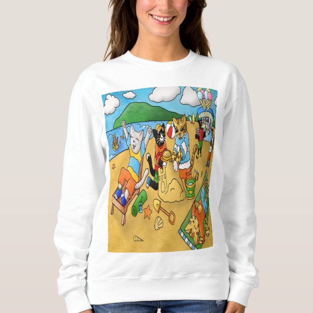 Summer Beach Cats Sweatshirt (Front)
