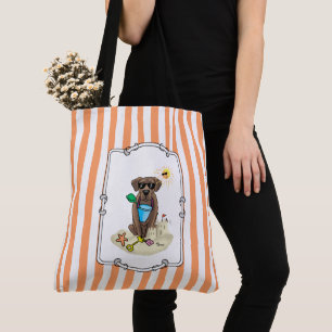 Summer Beach Chocolate Lab Dog Labrador Retriever Tote Bag