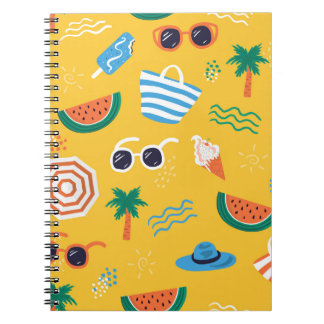 Summer Beach: Colourful Seamless Pattern Notebook