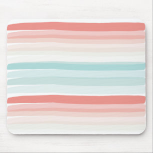 Summer beach colours in stripes mouse mat