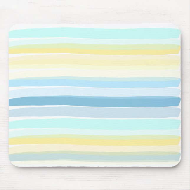 Summer beach colours in stripes mouse mat (Front)