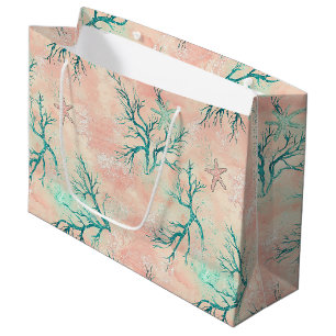 Summer Beach Coral Pattern Large Gift Bag