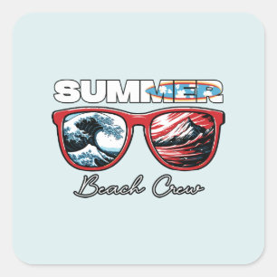 Summer Beach Crew - Summer Vibes Square Sticker