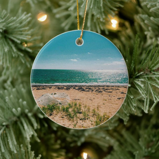 Summer beach day in the Swedish Archipelago  Ceramic Tree Decoration (Tree)