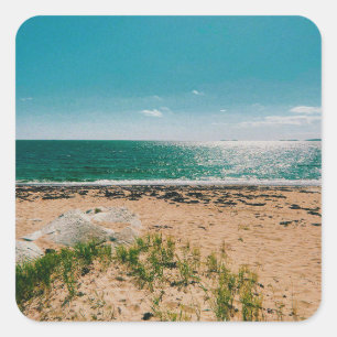 Summer beach day in the Swedish Archipelago Square Sticker
