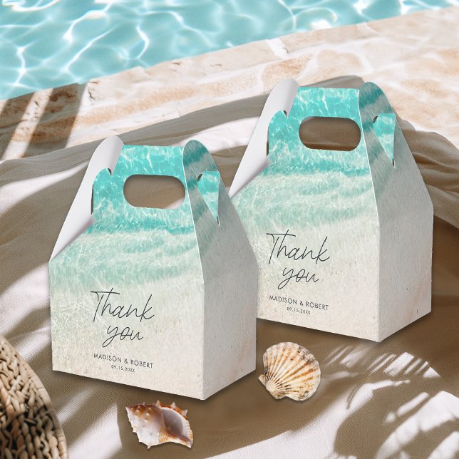 Summer Beach Destination Thank You Wedding Favour Box (Creator Uploaded)