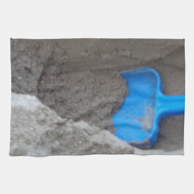 Summer Beach Digging Sand Shovel, Scoop, Playing Tea Towel (Horizontal)